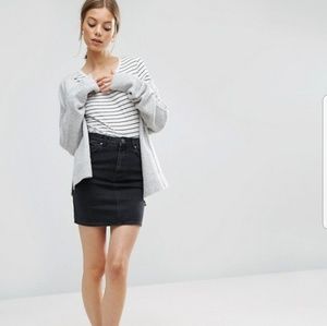 Black denim skirt